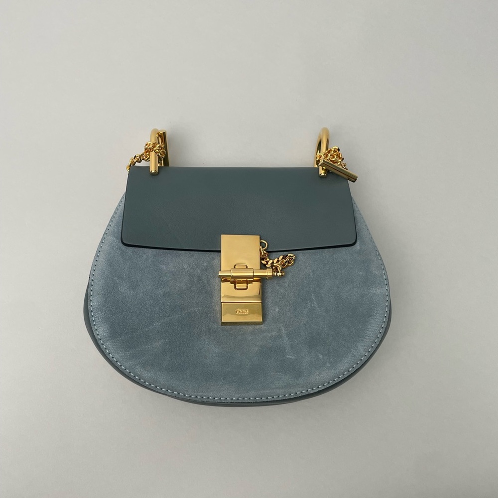 Chloé Drew leather crossbody bag- Cloudy Blue - Picture 7 of 10